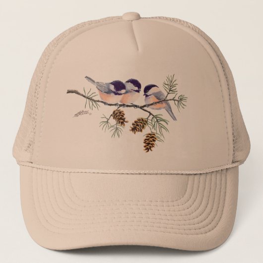 Casquette CÔNES de CHICKADEE et de PIN par SHARON SHARPE (Devant)