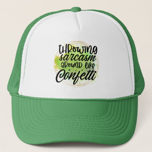 Casquette Confettis de mots d'art de sarcasme drôle (Devant)