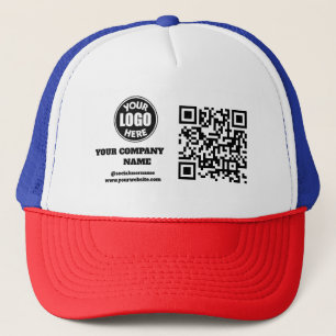 Casquette Connectez-vous avec nous   Social Media QR Code Wh