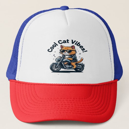 Casquette Cool Chat Vibes Moto T-Shirt-Funny Biker Chat (Devant)