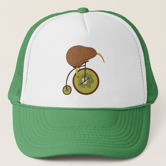 Casquette Cool Kiwi Bird sur la conception de fruits Kiwi (Devant)