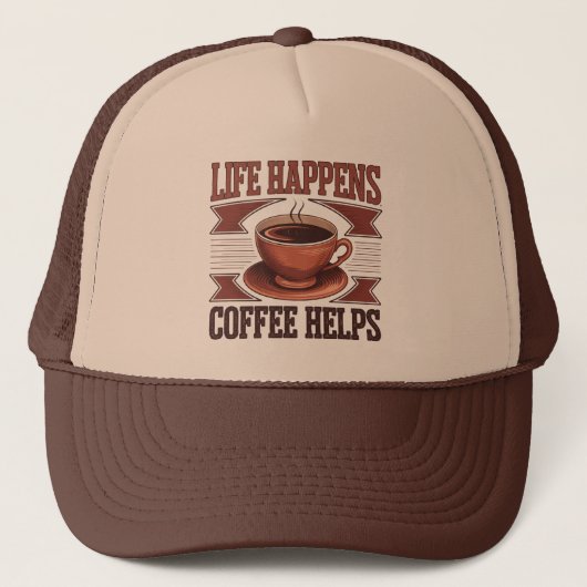Casquette Cool retro word art coffee (Devant)