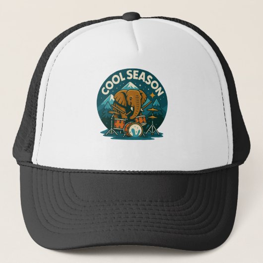 Casquette Cool SAISON Elephant Drummer Design graphique (Devant)