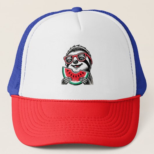 Casquette Cool Sloth Manger de la pastèque (Devant)