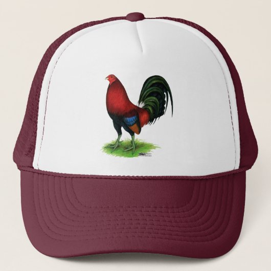Casquette Coq de combat :  Rouge foncé (Devant)