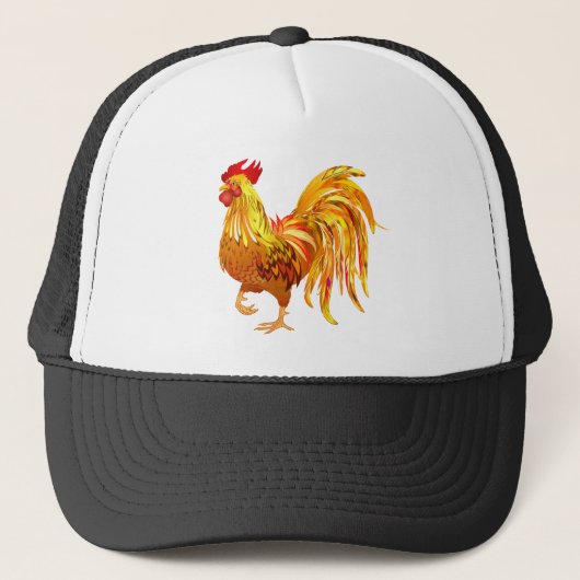 Casquette Coq de poulet Art moderne Graphisme Ferme d'oiseau (Devant)
