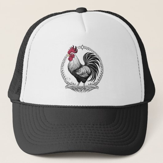 Casquette Coq noir et blanc (Devant)