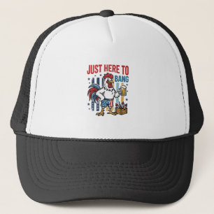 Casquette Coq Patriotique Feu d'Artifice Vintage Design de T