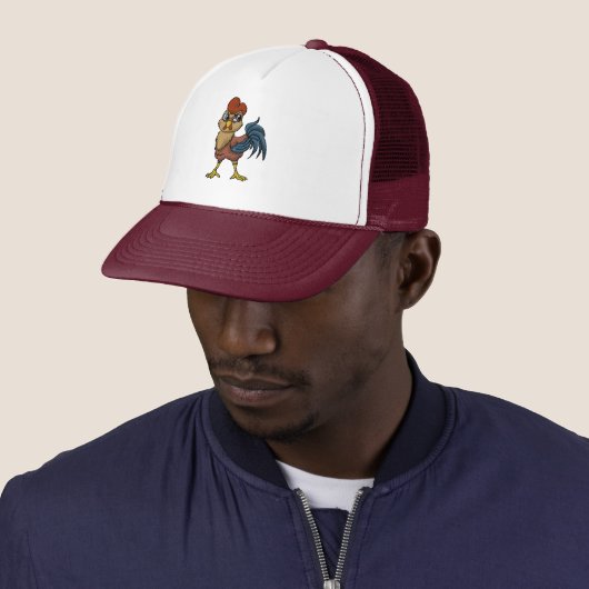 Casquette Coq résilient ! (En situation)