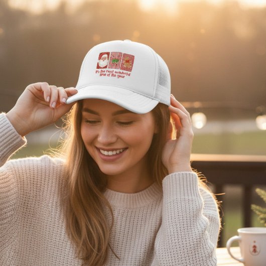 Casquette Coquette Christmas Santa Candy Canes Gingerbread