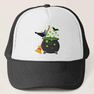 Casquette Corbeau de sorcière regardant dans une cauldron bo
