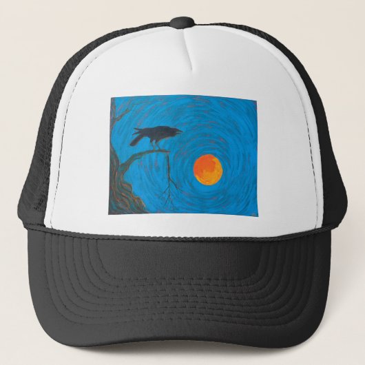 Casquette Corbeau et Pleine lune (Devant)