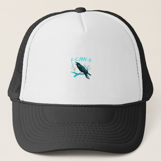 Casquette Corbeau F-Caw-F Oiseau Drôle Rétro (Devant)