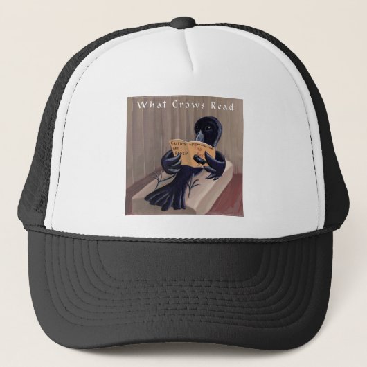 Casquette Corbeau lisant le corbeau drôle (Devant)