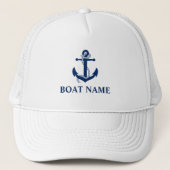 Casquette Corde d'Ancre Nautical Boat Name (Devant)