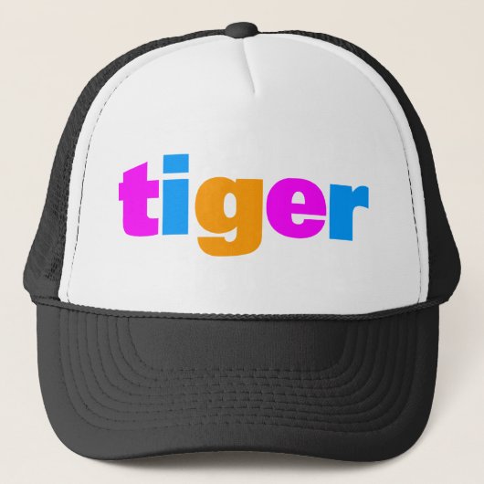 Casquette COREY TIGER 1980's RETRO MULTI COLOUR TEXT (Devant)