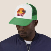 Casquette Coucher de soleil avec palmiers Vector (En situation)