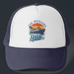 Casquette Coucher de soleil des amis de la famille de l'équi<br><div class="desc">Mettez la voile dans le style avec notre chapeau de camionneur "Custom Cruise Squad Family Group Friends Sunset". Personnalisez-le avec votre nom de famille ou votre groupe pour une touche d'unité. Parfait pour capturer ensemble des souvenirs chéris de vos aventures. Que vous exploriez des ports exotiques ou que vous vous...</div>