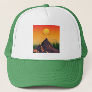 CASQUETTE COUCHER DE SOLEIL NATURE MONTAGNE VINTAGE