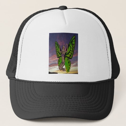 Casquette Coucher de soleil papillon (Devant)