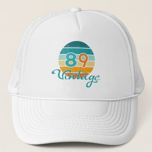 Casquette Coucher de soleil rétro 89 Vintage en détresse (Devant)