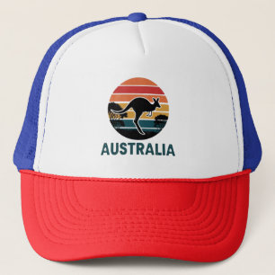 Casquette Coucher de soleil rétro australien Kangourou qui s