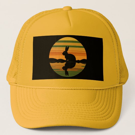 Casquette Coucher de soleil rétro de lapin (Devant)
