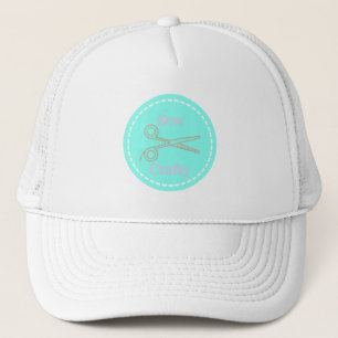 Casquette Coudre Cercle bleu Aqua Crafty avec ciseaux