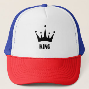 Casquette Couleur rouge/blanc/bleu Roi Texte Couronne