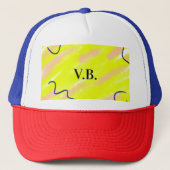 Casquette Couleur unie simple ajouter un nom texte monogramm (Devant)