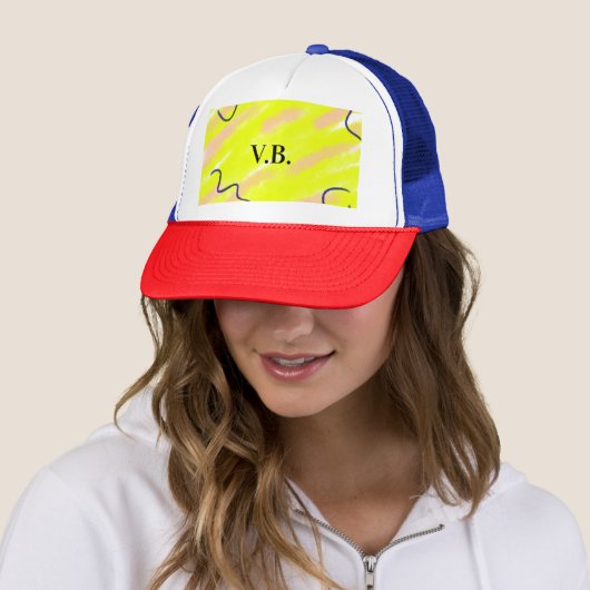 Casquette Couleur unie simple ajouter un nom texte monogramm (En situation)