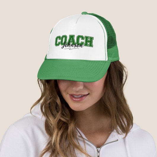 Casquette Couleurs de l'école Coach personnalisé - vert et b (En situation)