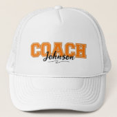 Casquette Couleurs de l'école entraîneur personnalisé-orange (Devant)