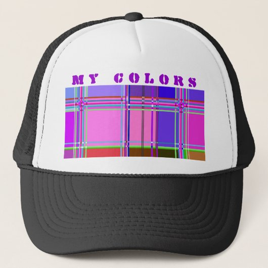 Casquette Couleurs de tissu en carrés (Devant)