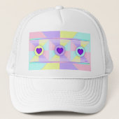 Casquette Couleurs pastel & coeurs violets battre (Devant)