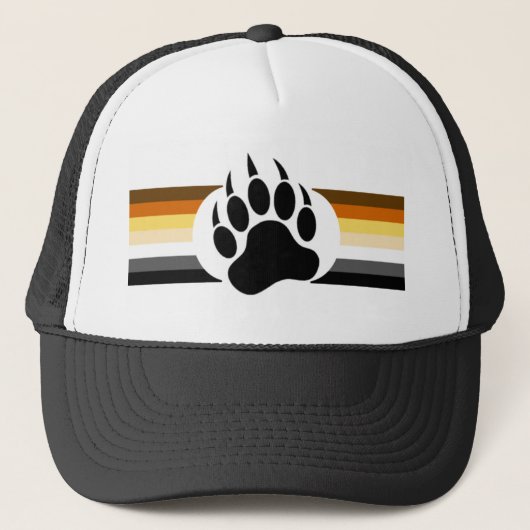 Casquette couleurs rayures Bear Pride et patte d'ours (Devant)