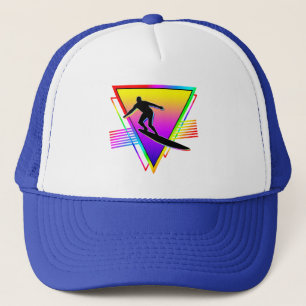 Casquette Couleurs Rétro Arc-en-Ciel Surfant Surfeur