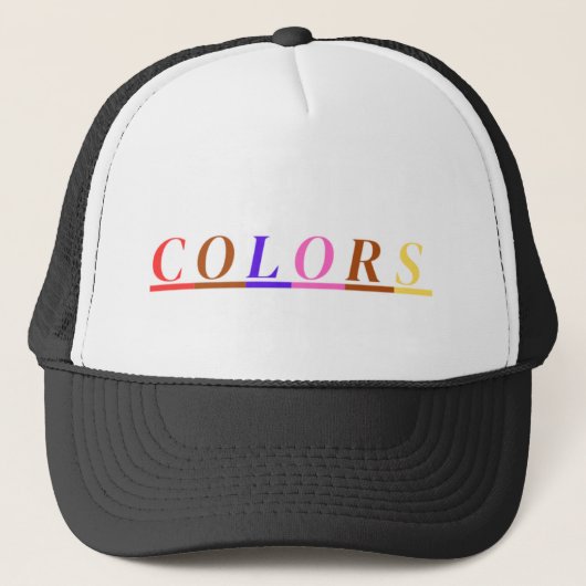 Casquette COULEURS Texte imprimé avec chaque lettre en multi (Devant)