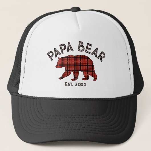 Casquette Country Plaid Papa Bear Father Year Established (Devant)