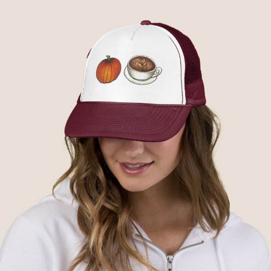 Casquette Coupe citrouille Spice Latte Coffee Automne Automn (En situation)
