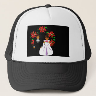Casquette Couple Mariage de Noël en couronne noire ronde