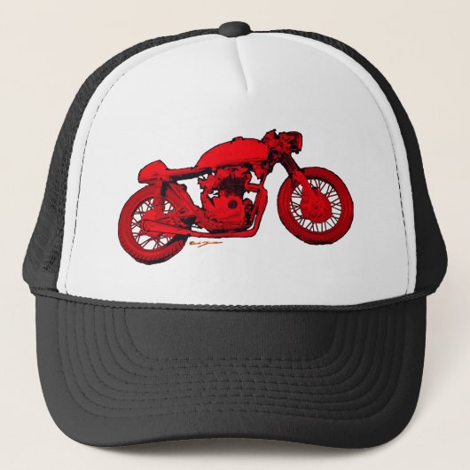 Casquette Coureur rouge de café (Devant)
