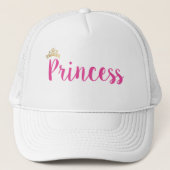 Casquette Couronne de police de script rose princesse (Devant)
