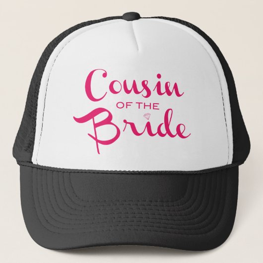 Casquette Cousin de mariée rose blanc (Devant)