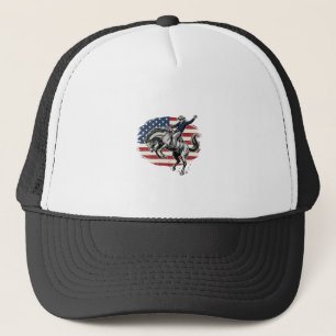 Casquette Cow-boy de Rodéo Vintage Patriotique Cavalier de C
