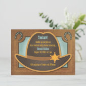 Casquette Cowboy - Bleu - Invitations de douche bé (Debout devant)