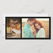 Casquette Cowboy et Barn Wood Merci Mariage occide (Devant)