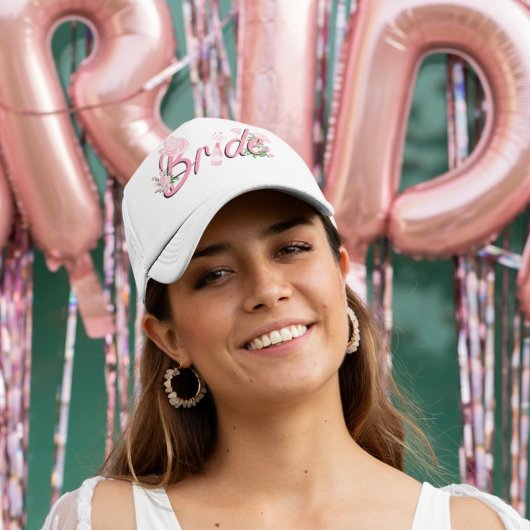 Casquette Cowboy Rose Avec Bride Fleurs