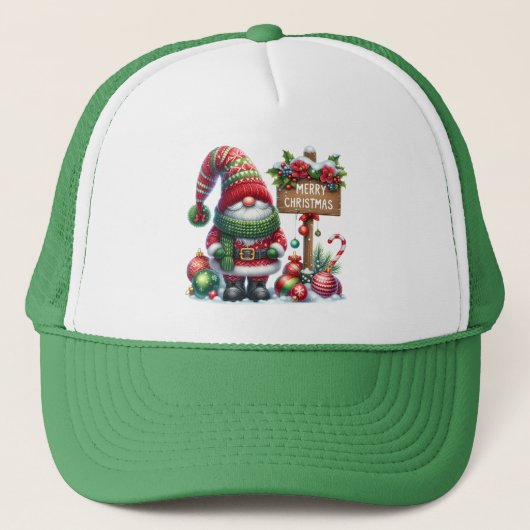 Casquette Cozy Christmas Gnome Art – Festive Holiday (Devant)