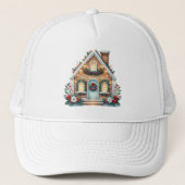 Casquette Cozy Gingerbread House Holiday Illustration (Devant)
